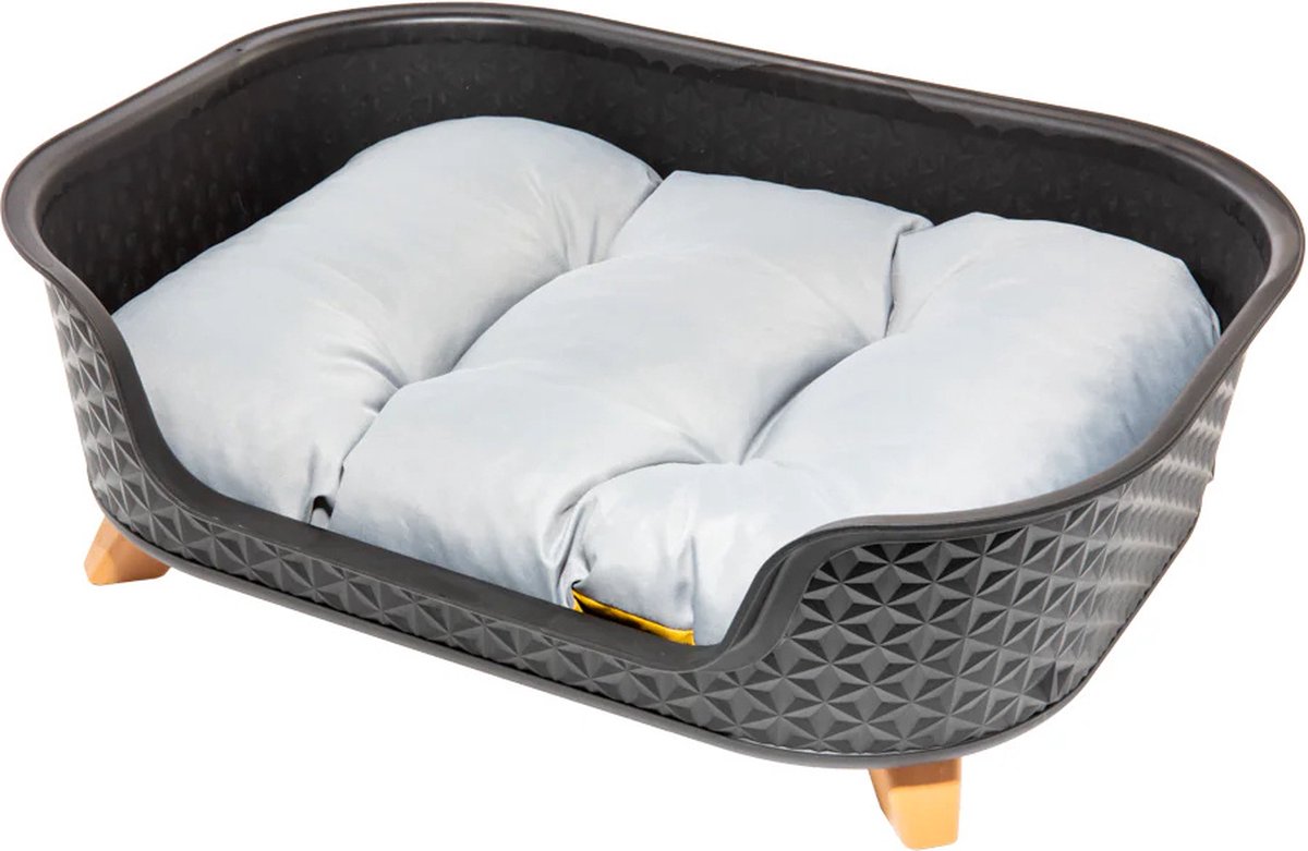 Starplast Hondenmand Met Verhoging 78.5 X 58.5 X 25 Cm Zwart