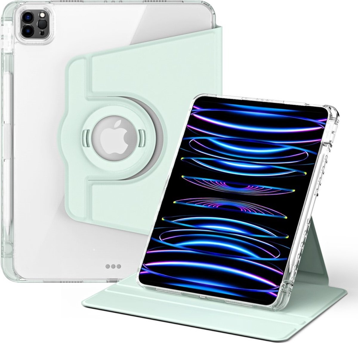 Coverup Tablethoes geschikt voor iPad Air 11 (2024/2025/2026) / Air (2020/2022) Hoesje - 360° Rotating Folio Book Case met Wake/Sleep - Groen
