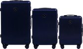 Travelsuitcase - Kofferset African Eagle - 3 delig (L,M,S) - Reiskoffer met TSA cijferslot –Handbagage en Ruimbagage - Stevig Polycarbonaat - Donkerblauw
