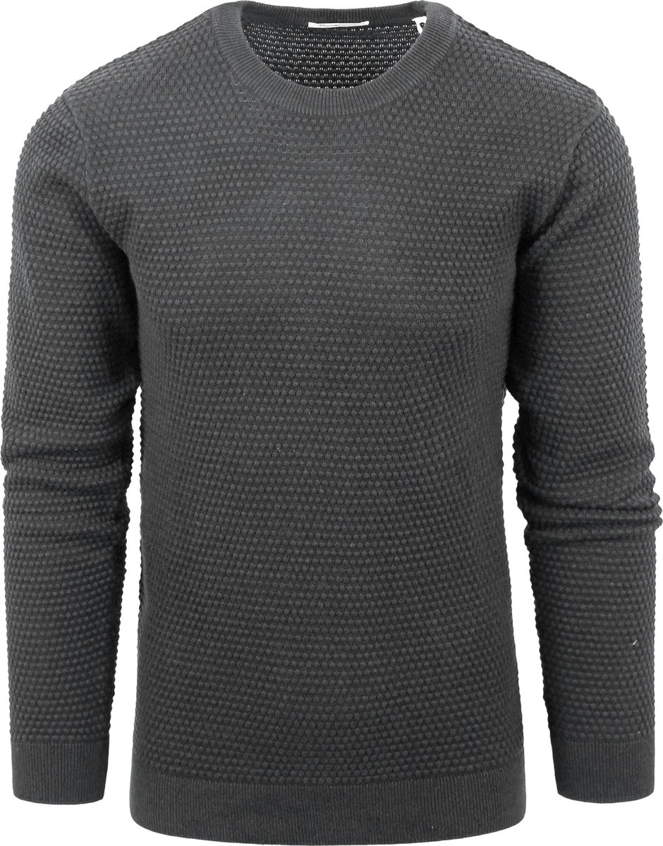 KnowledgeCotton Apparel Trui Vagn Antraciet - Maat M - Heren