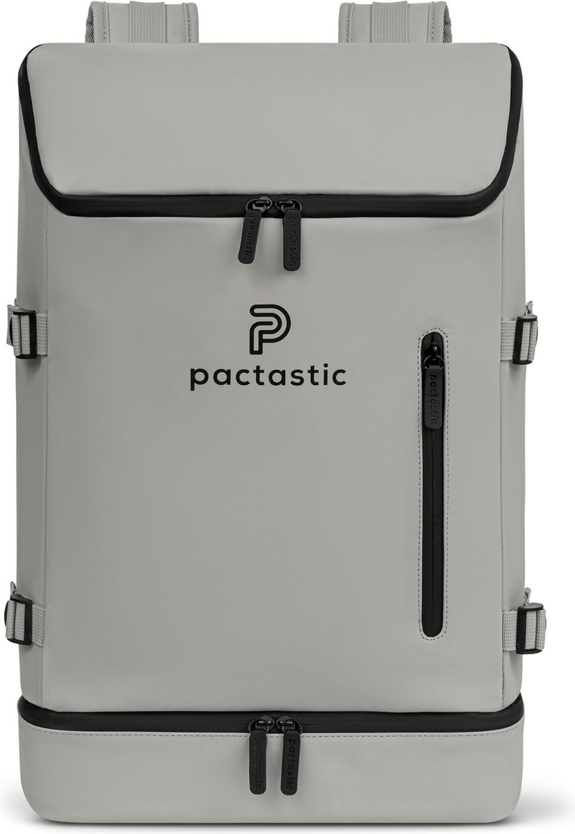 Pactastic Daypack Rugzak met laptopvak Urban Collection Zipper Backpack 50 cm 26L Grey Grijs