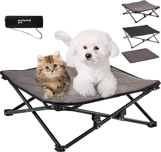 Bedsure Raised Dog Bed Small - Raised Waterproof Dog Bed with Mesh, Outdoor Pet Bed for Travel and Garden, Grey, 87x63x20cm Bedsure Raised Dog Bed Small - Raised Waterproof Dog Bed with Mesh, Outdoor Pet Bed for Travel and Garden, Grey, 87x63x20cm