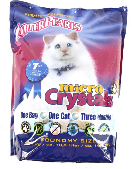 Litter pearls micro crystals kattenbakvulling 10,5 lbs / 4,76 kg - Silica gel die alle geur absorbeert