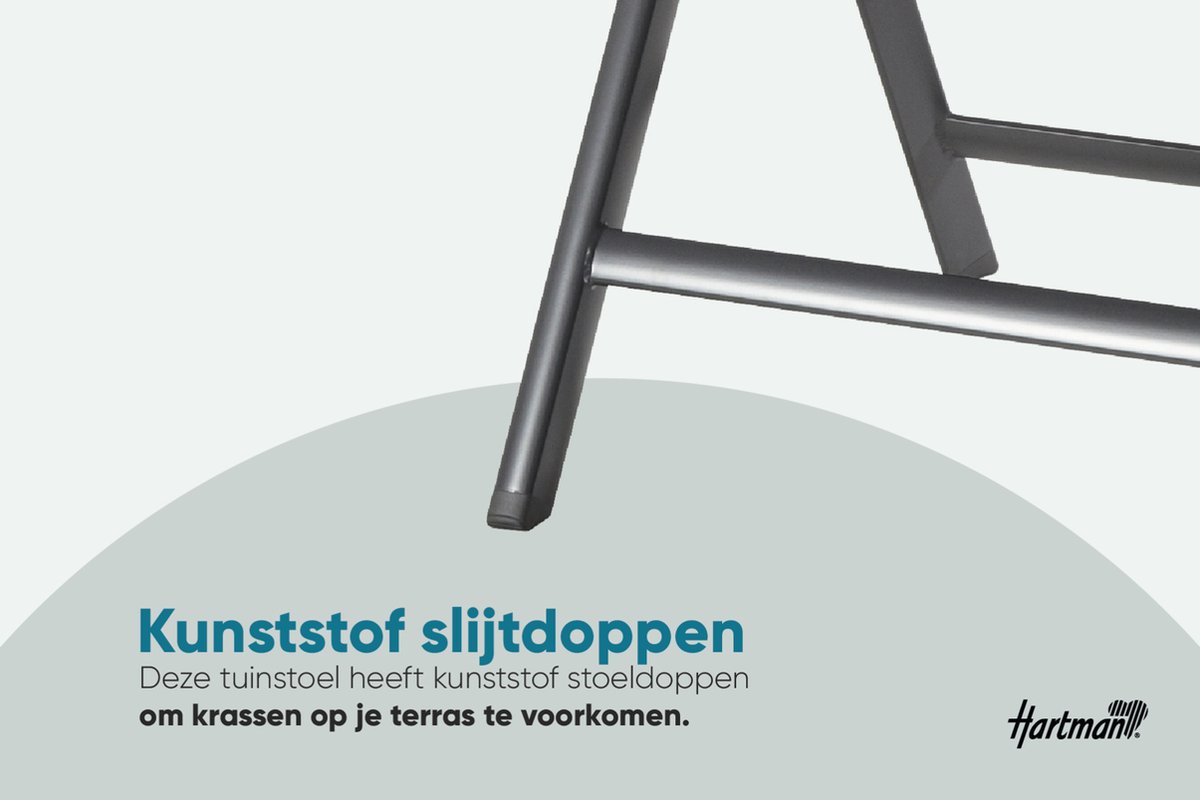 Hartman Aruba Aluminium tuinstoel - Antraciet verstelbaar