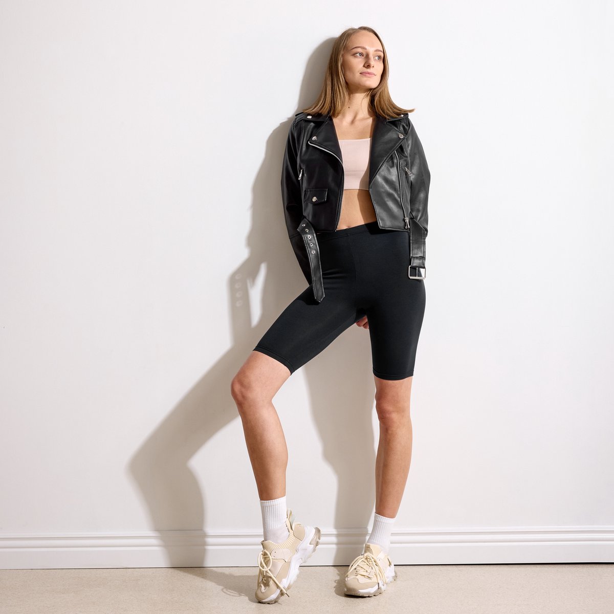 Merry Style MS-MS10-145-LE Dames Leggings - Sport - Vrijetijdsbroek - Kort - Viscose - Sporbroek - Yogabroek - Zwart - L