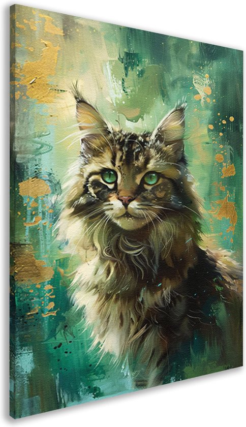 Tableau Toile Décoratif Chat - 50x70 Cm - Neuf Sans Marque