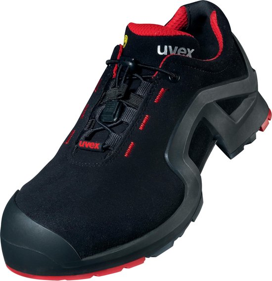 Uvex 1 Support Halbschuhe S3 85163 Noir, Rouge (85163)-45 (Weite 12)