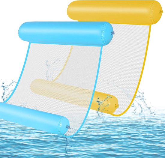 Sunisfa Opblaasbaar zwembed, waterhangmat, 4-in-1 loungestoel, zwembad, opblaasbare hangmat