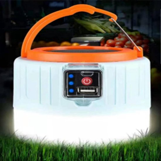 Camping Light met USB Opladen en LED Rond Paneel - Outdoor Solar Light Waterdicht voor Picknick van Camp — afbeelding 2