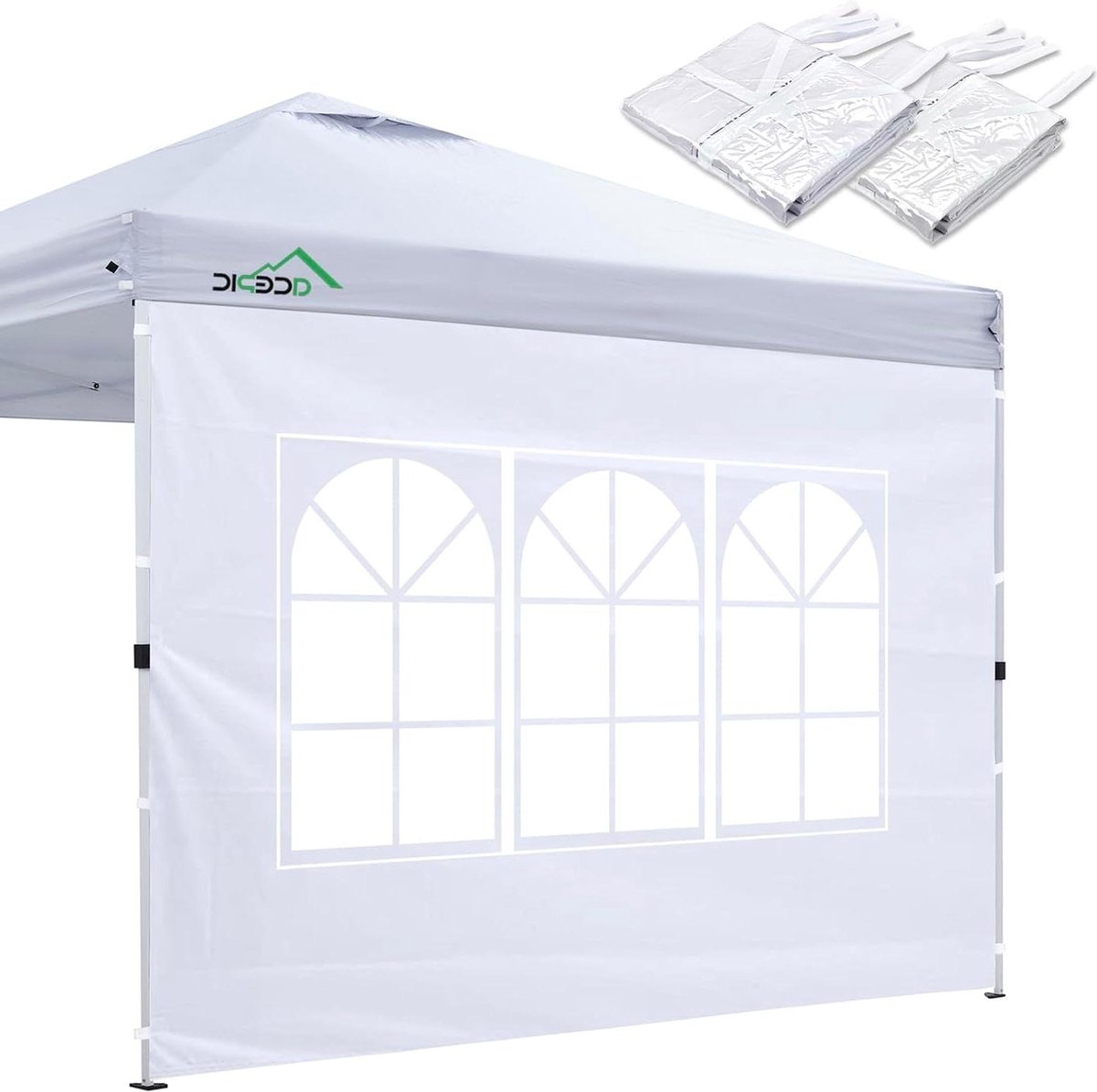 Zijwanden instant luifel pop-up luifel 10 x 10 210D waterdicht 2 zijwanden wit - buitenkamperen wanden