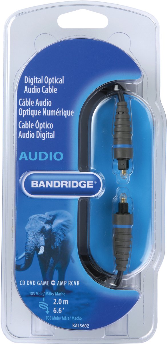 Bandridge - Optische Toslink Kabel - 2 meter
