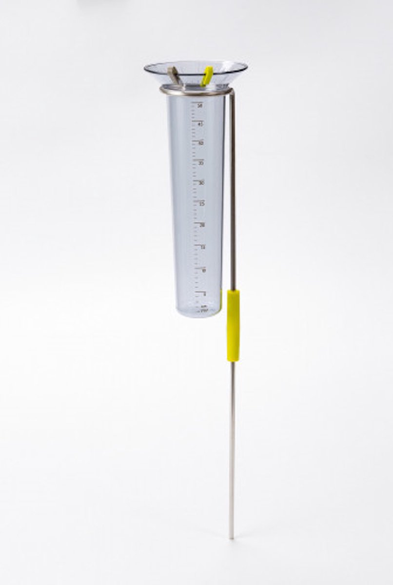Regenmeter - met roestvrijstalen pin - en tijdverloopwijzer