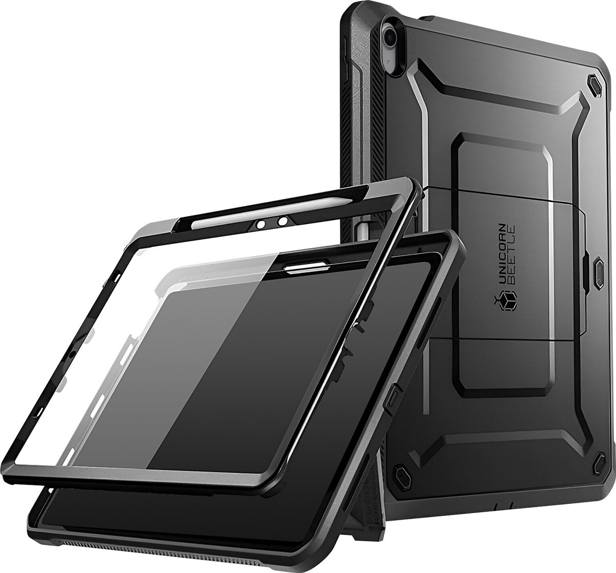 Supcase hoes met screen protector geschikt voor iPad Air 11 inch (M4 / M3 / M2) - iPad Air 10.9 inch (Air 5 / Air 4) - Zwart