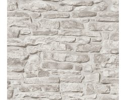 TOSCAANSE STENEN BEHANG | industrieel - Greige Wit - A.S. Création Elements 2