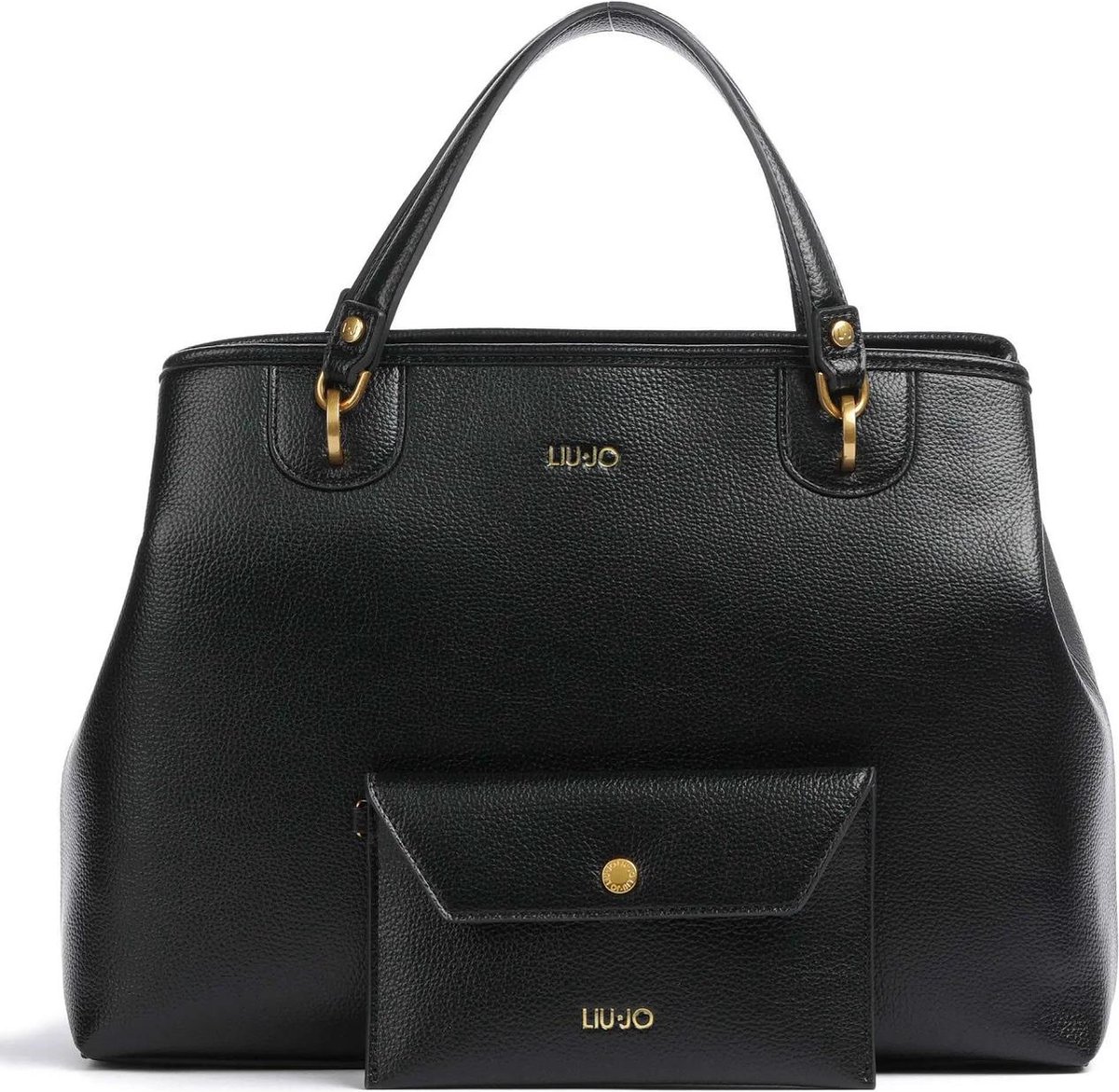 Liu Jo ECS L TOTE Noir – Sac Fourre-Tout Élégant Et Spacieux En Polyuréthane
