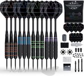 Navy Strikes Dartpijlen Set 24 Gram - 108 Delige Set - 12 Dartspijlen - 4 Soorten Grip - Flights Darts en Dart Shafts - Darten - Incl Add-a-Gram 25 Gram