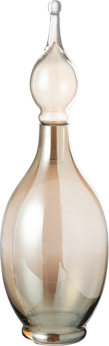 J-Line decoratie vaas + Stop Flesje Joey - glas - beige - large