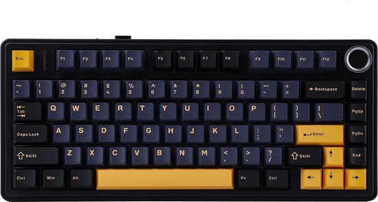 AULA F75 - Draadloze Gaming Toetsenbord - Mechanisch - Gasket - Hot Swap - QWERTY Toetsenborden - Tri mode - 80 Keys - Donder zwart