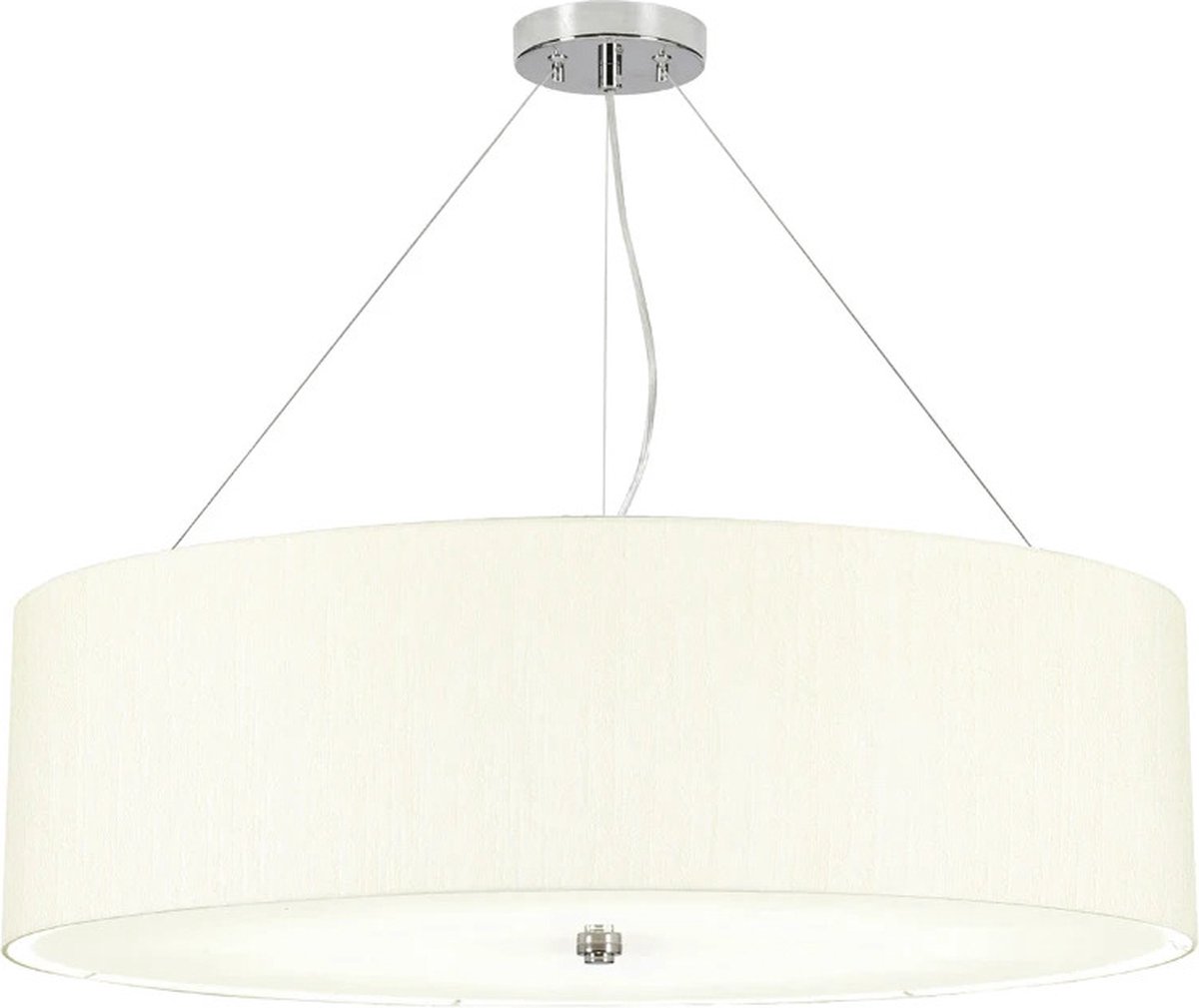 Landelijke Hanglamp - Steady Lighting - Metaal - Landelijk - E27 - L: 76.2cm - Voor Binnen - Woonkamer - Eetkamer - Zilver