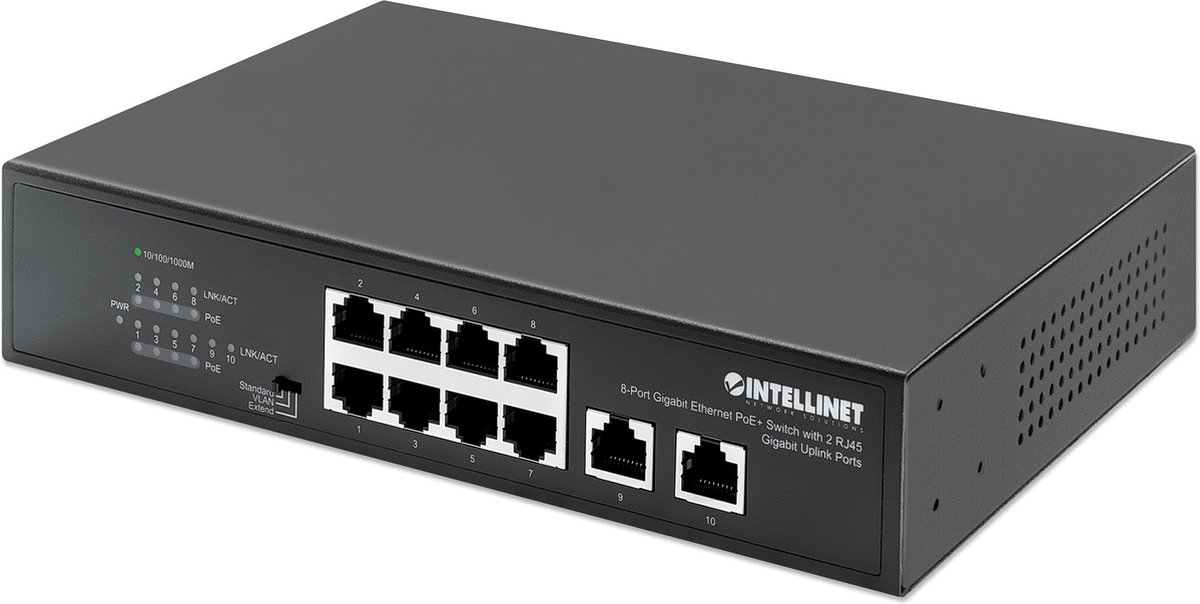 8-Port Gigabit PoE+ Switch 2 RJ45-Ports 120W