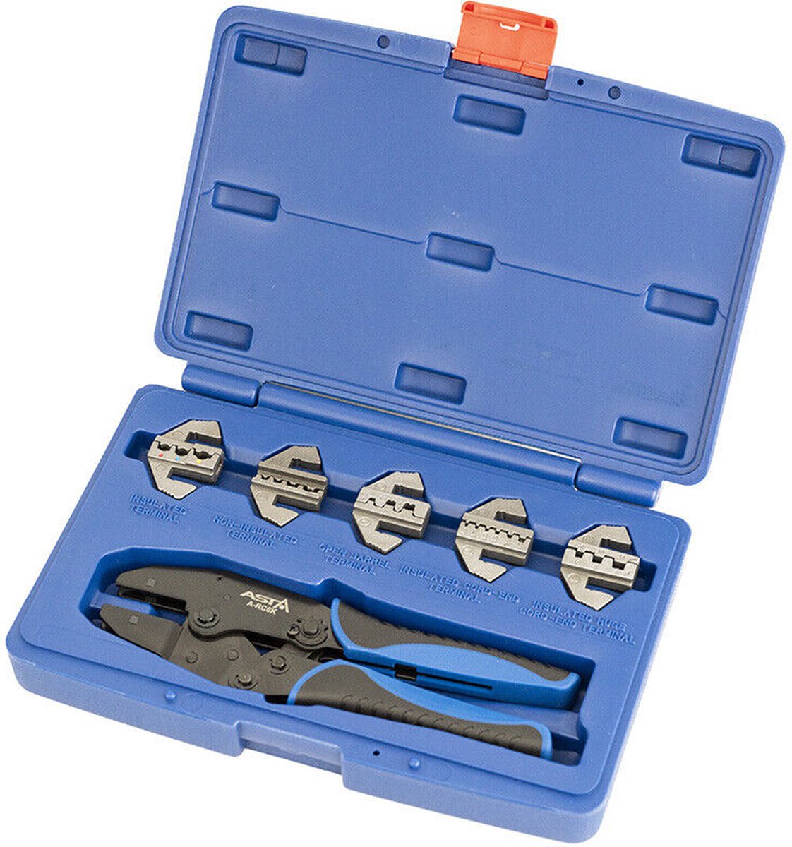Kabelschoentang set - 5 adapters - Krimptang - AMP tang - ASTA