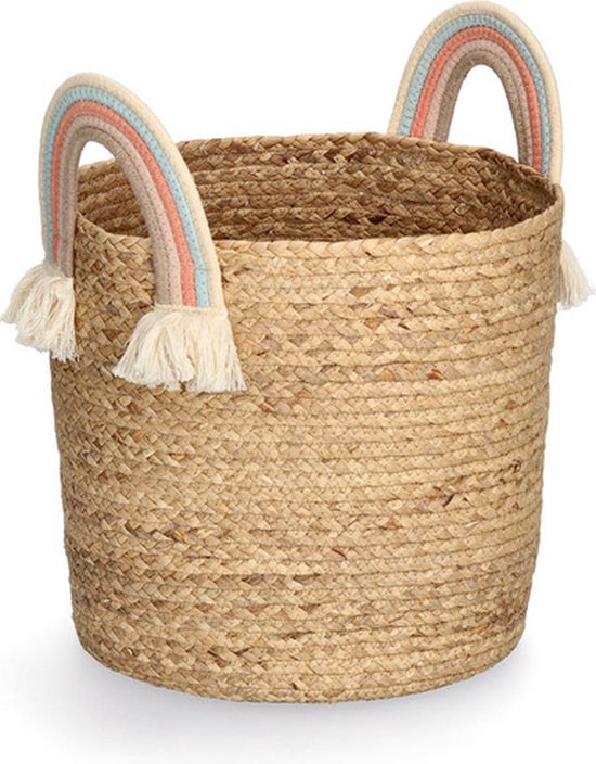 Zeller Present 14483, Panier de rangement, Multicolore, Naturel, Autonome, Garçon/Fille, Monochromatique, Rond