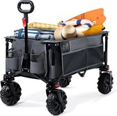 Bol.com Opvouwbare bolderkar XXL met brede banden - transportwagen voor alle terreinen - 100 kg belastbaarheid Grote handwagen aanbieding