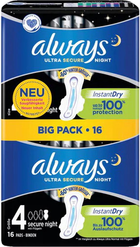 Always Ultra Secure Night 32 stuks voordeelverpakking