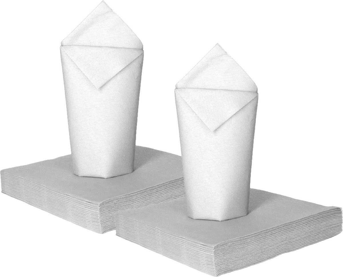 Givi Italia Feestelijke servetten - 100x - wit - 2 laags - 33 x 33 cm