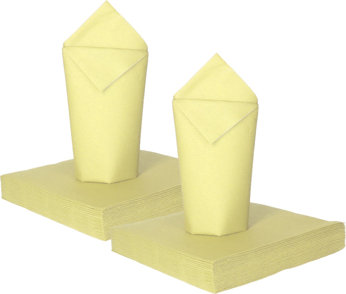 Givi Italia Feestelijke servetten - 80x - lichtgeel - 3 laags - 33x33cm
