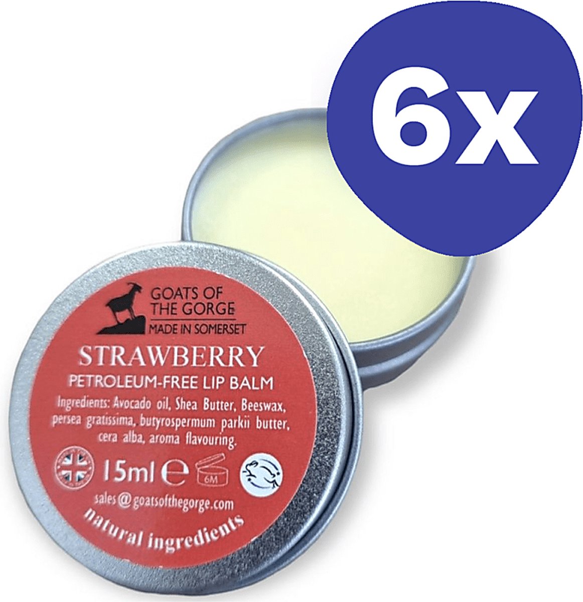 Goats of the Gorge Natuurlijke Lippenbalsem Aardbei (6x 15ml)