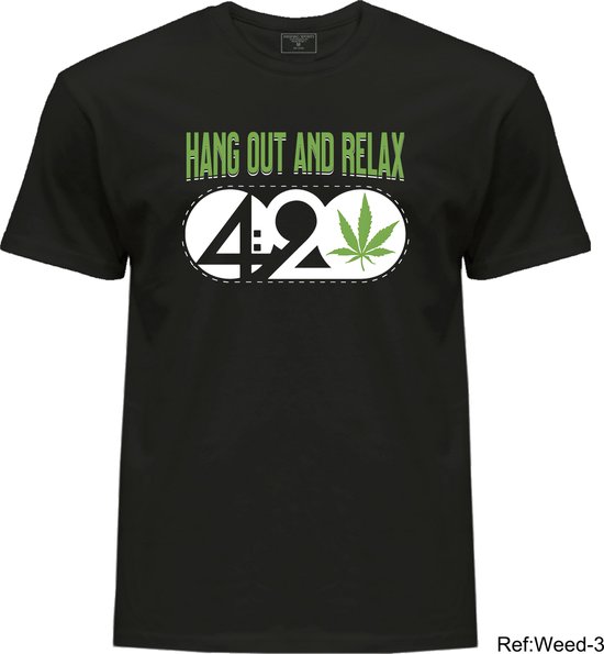 T-shirt Weed-Lover Cannabis Couture : sortir et se détendre T- Shirts Weed Trendy 100% Cotton Fashion