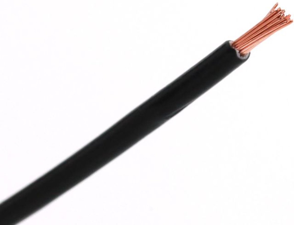 Batterij kabel 10 mm² zwart per 50 mtr