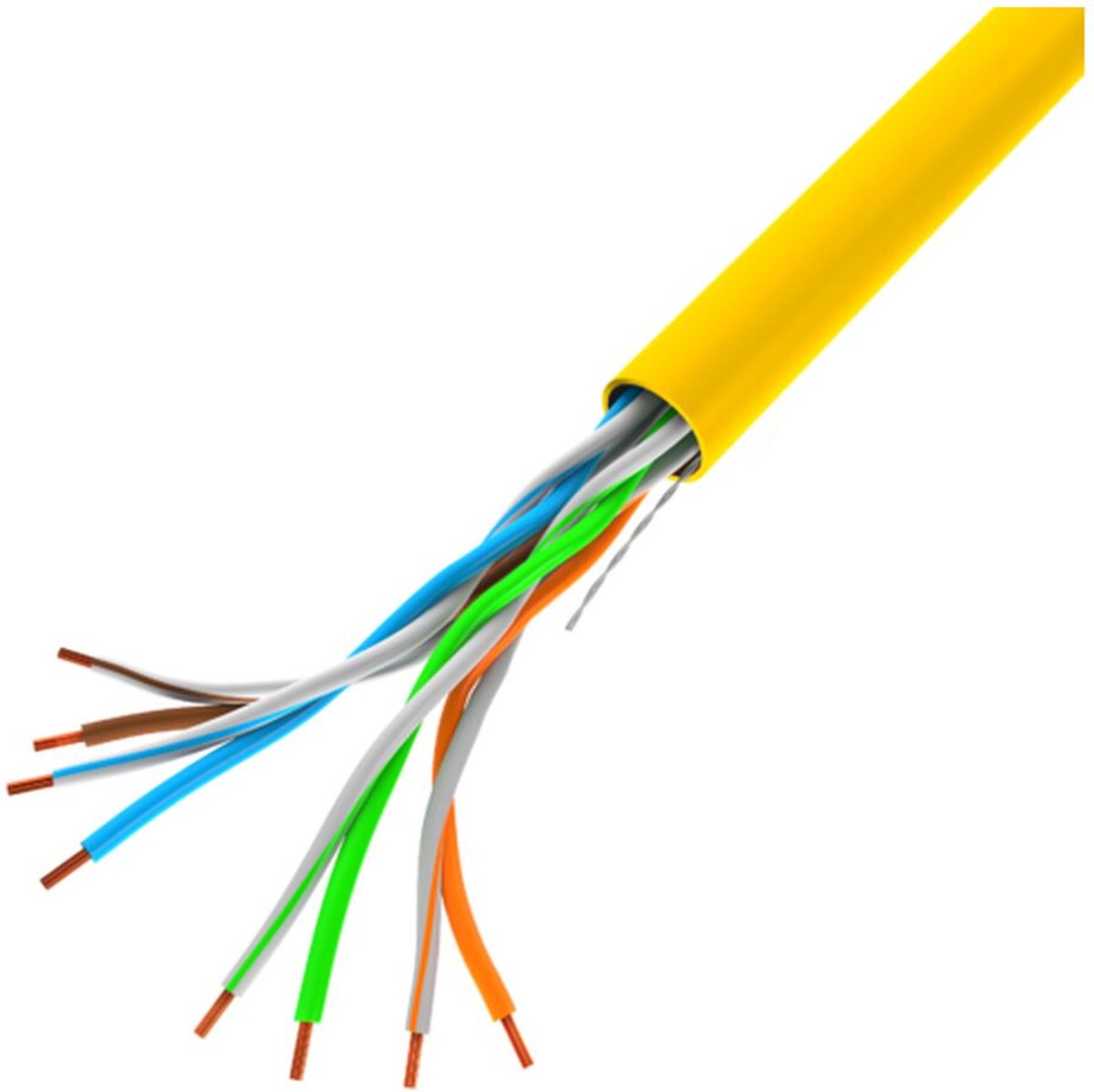 Stevige UTP-netwerkkabel categorie 5e Lanberg LCU5-10CC-0305-Y Geel 305 m