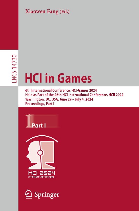 Springer Nature Proceedings Computer Science 1 - HCI in Game ... - cover