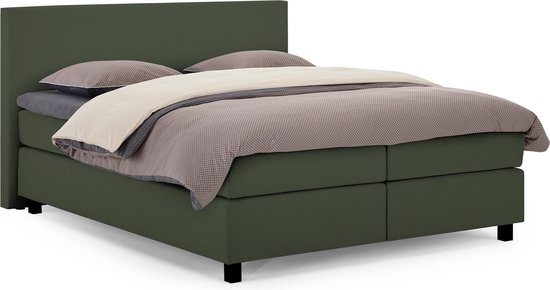 Karlsson Boxspring Autentik Tunn vlak met gestoffeerd matras - 180 x 200 cm - green