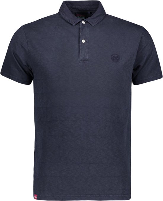 Superdry polo shirt textured jersey blauw - XL