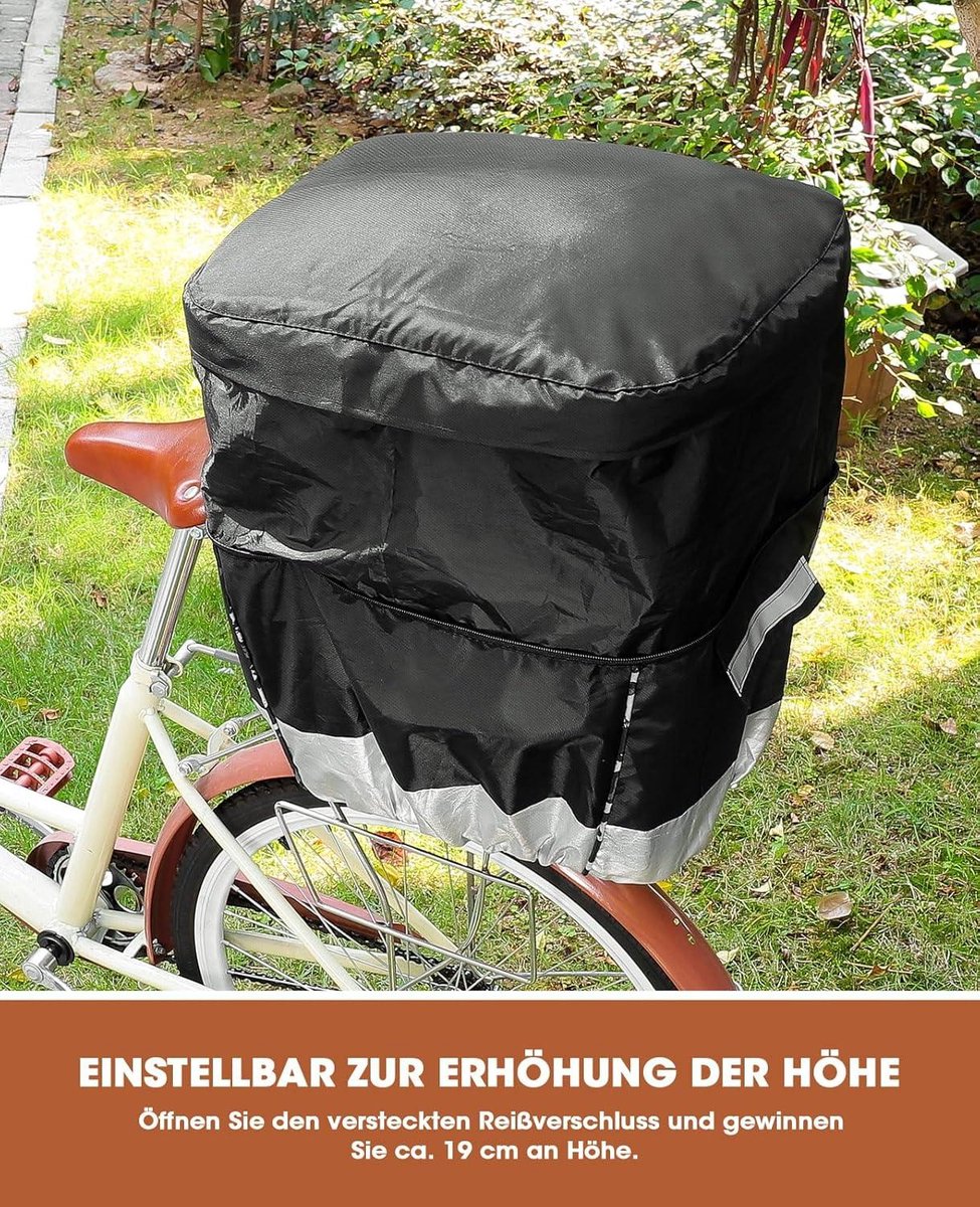Waterdichte afdekking fietsmand achter - inlegtas reflecterende strepen - fietsaccessoires