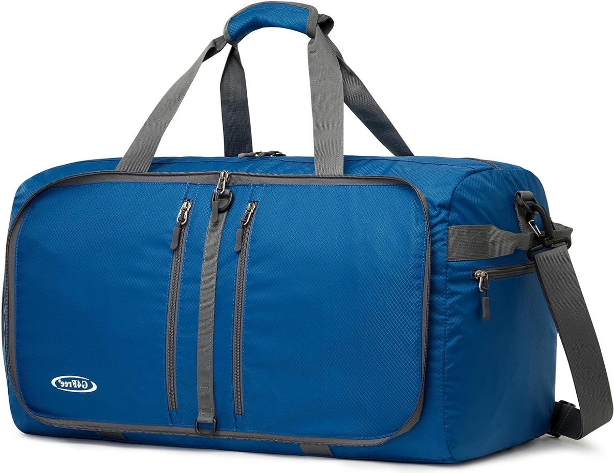 Opvouwbare Reizen Plunjezak Sport Gym Rugzak Bagage Tote Weekend Tas 65L Donkerblauw - Mannen Vrouwen