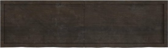 Plateau de table en chêne Massief The Living Store - 180 x 50 x 6 cm - Gris foncé