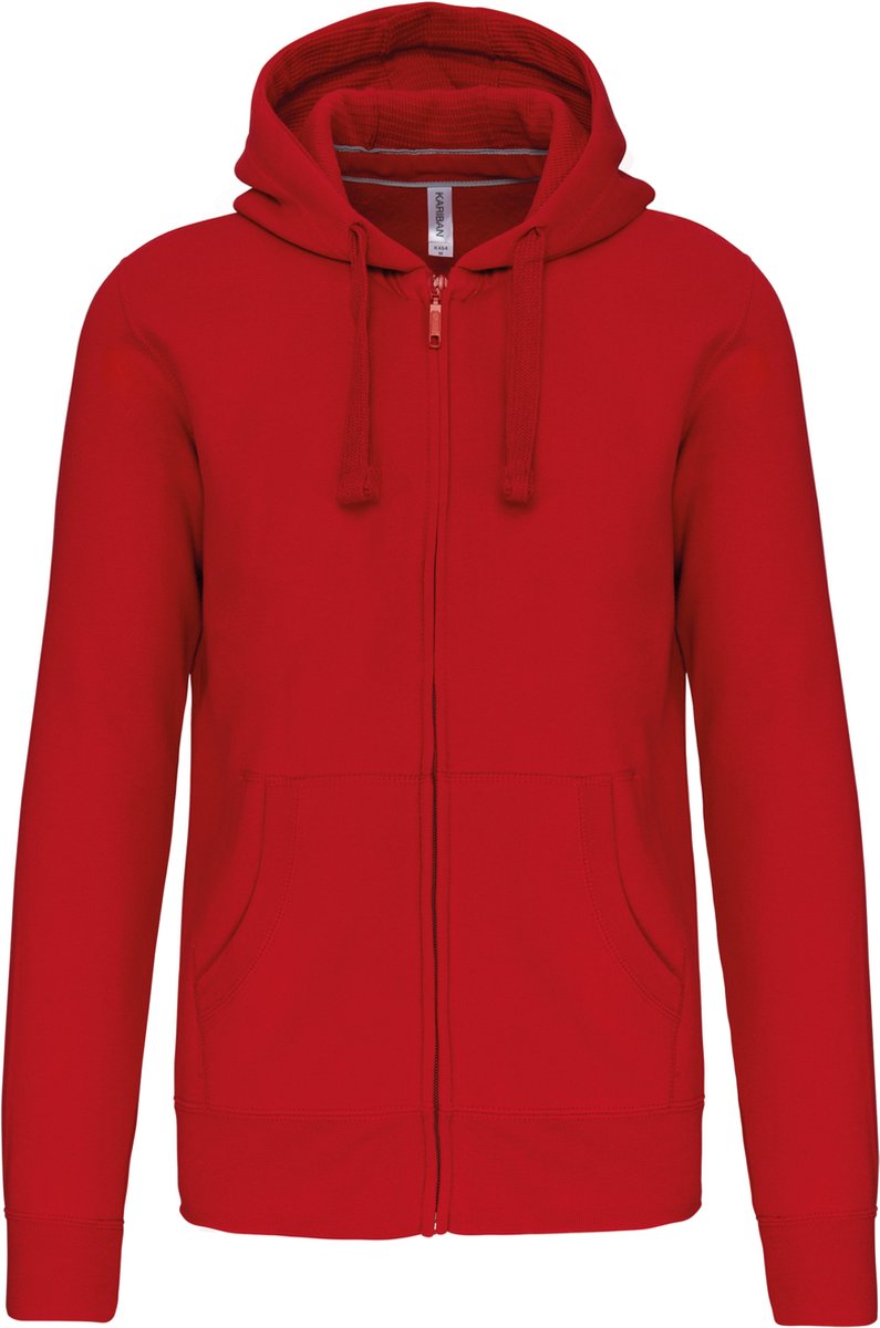 Kariban Hooded Sweater Met Rits K454 - Red - XXL