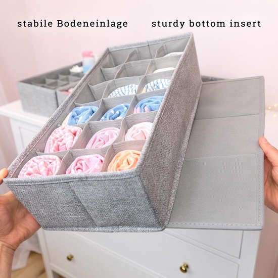 SONGMICS Ondergoedorganizer Set van 4, Lade-organizer voor IKEA HEMNES en MALM Dressoirs, Zonder Verdelers, Opvouwbare Garderobekastorganizer, 40 x 16 x 10 cm voor Sokken, Duifgrijs RUS012G01 SONGMICS Ondergoedorganizer Set van 4, Lade-organizer voor IKEA HEMNES en MALM Dressoirs, Zonder Verdelers, Opvouwbare Garderobekastorganizer, 40 x 16 x 10 cm voor Sokken, Duifgrijs RUS012G01