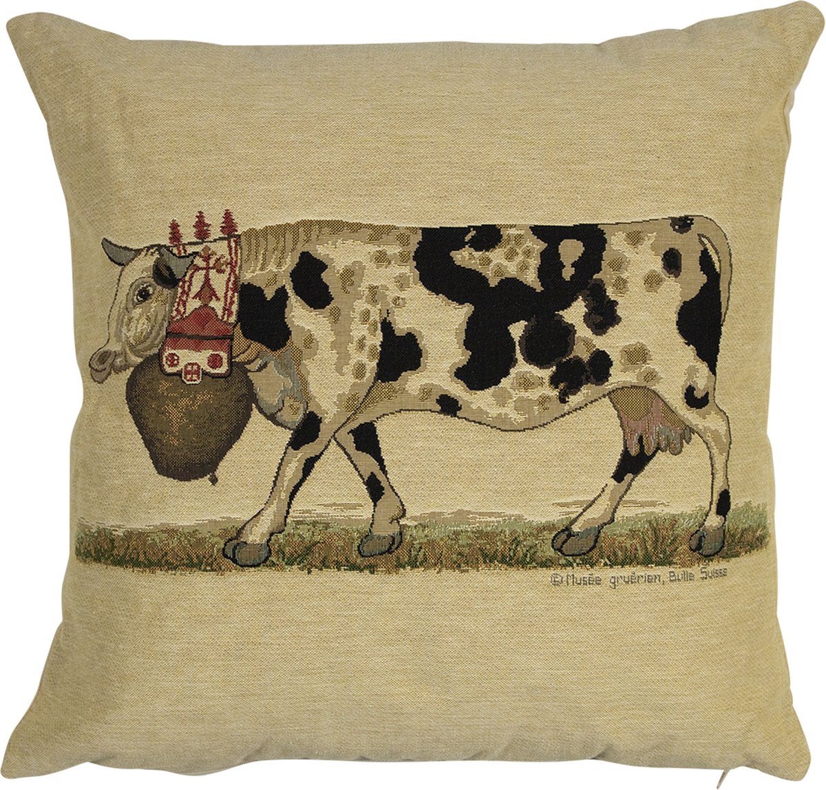 Mars & More gobelin kussen almabtrieb koebel spikkel 45x45cm Multi