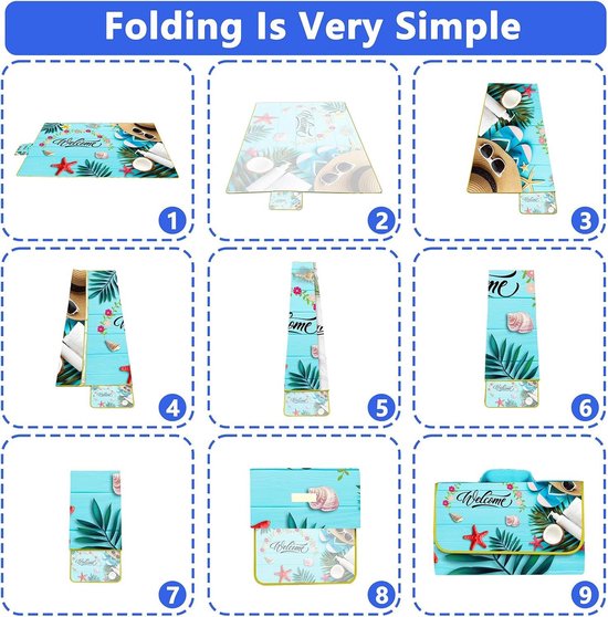 Picknickdeken 150 X 200 Cm – Waterdichte En Zandbestendige Onderkant – Opvouwbaar Met Handgreep – Voor 2-3 Personen – Geschikt Voor Strand, Park, Camping, Yoga 5 miniatura