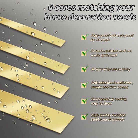 GQQGSHOP 25 m Zelfklevende muurrand Strip Molding Behang Grens