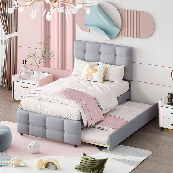 Gewatteerd kinderbed, 90 x 200 cm, led-eenpersoonsbedden