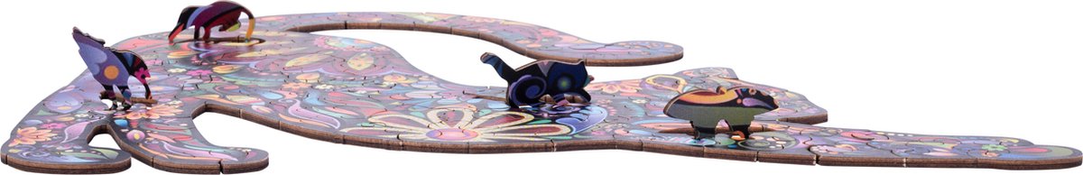Houten Puzzel Kat – 108 Unieke Puzzelstukjes – A3 Formaat Grote Houten Legpuzzel – Dieren Puzzelspel – Compact en Ontspannend Denkspel – Inclusief Opbergetui – Engelhart — afbeelding 5