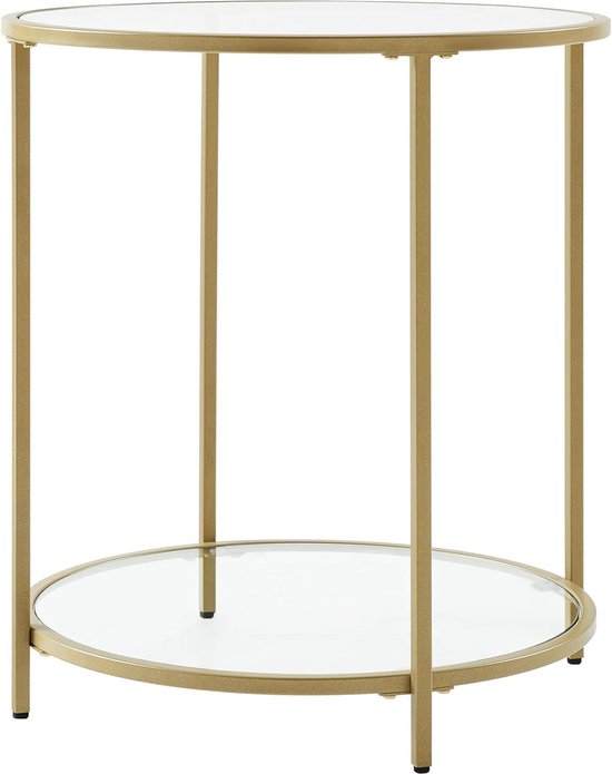 Luxe Ronde Salontafel van Ijzer en Glas – 84x84x45,5cm