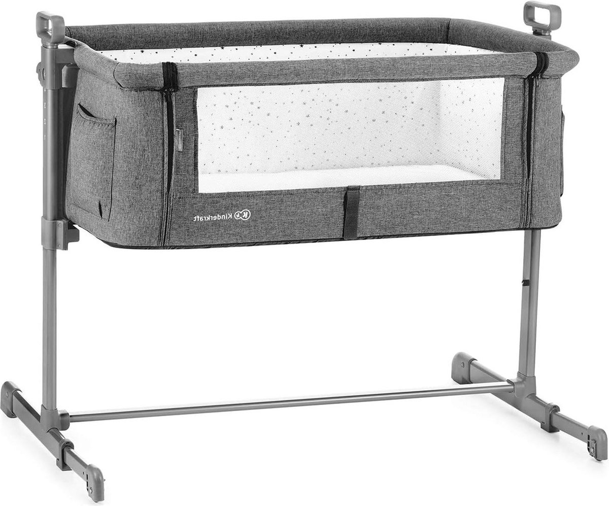Bol.com Neste Extra bed kinderbed bijzetbed - hoogteverstelling - voor thuis en onderweg - grijs - lichte constructie - Co Sleeper aanbieding