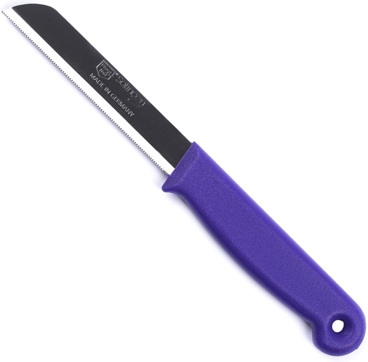 Solingen Kartelmes – Tomatenmes met Kartel – RVS – 18,5 cm met Blade Cover – Paars